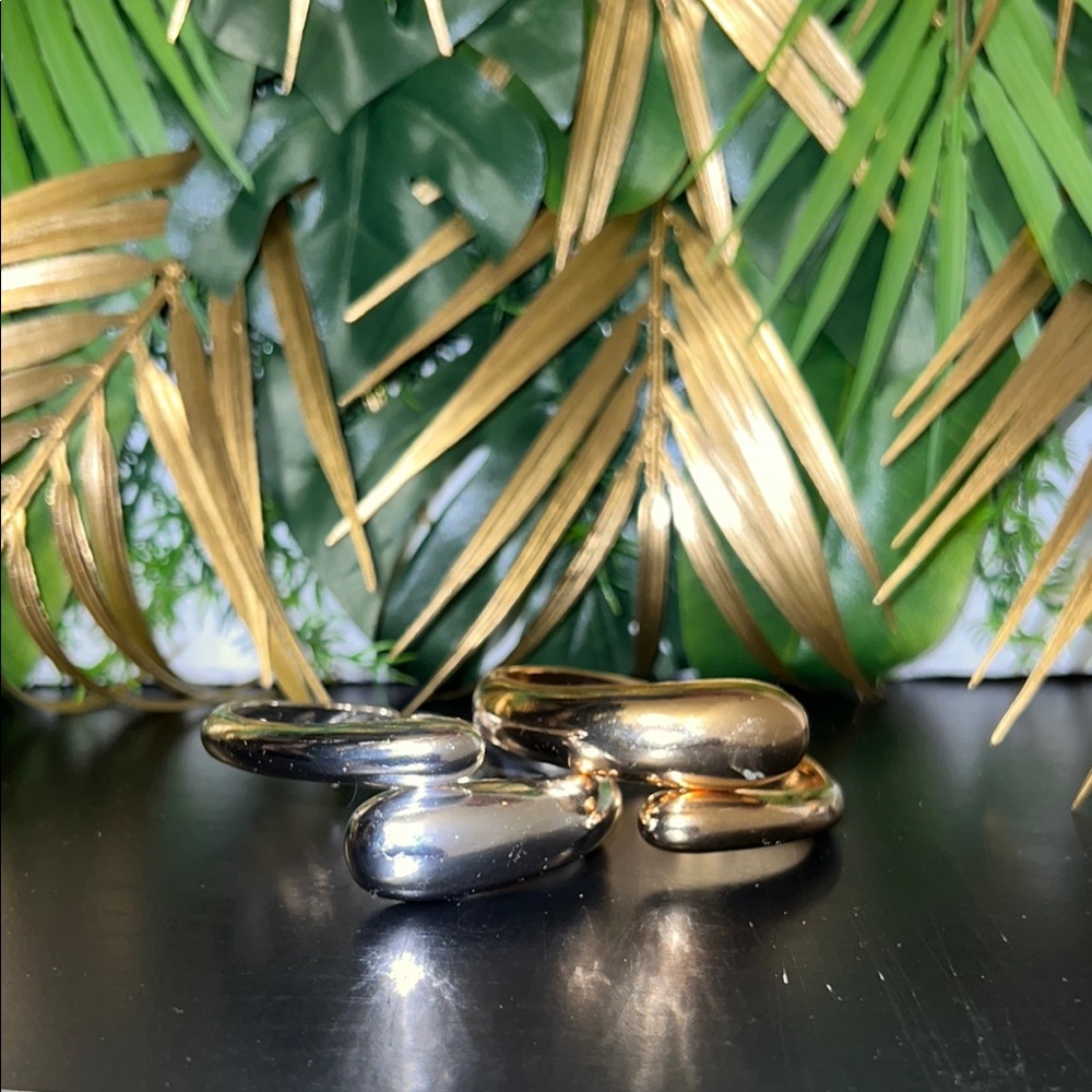 Gold and Silver Statement Bangles